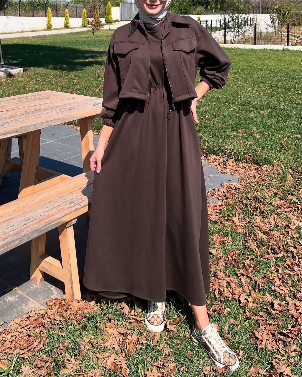 2PC Long Frock With Upper Fleece Jacket