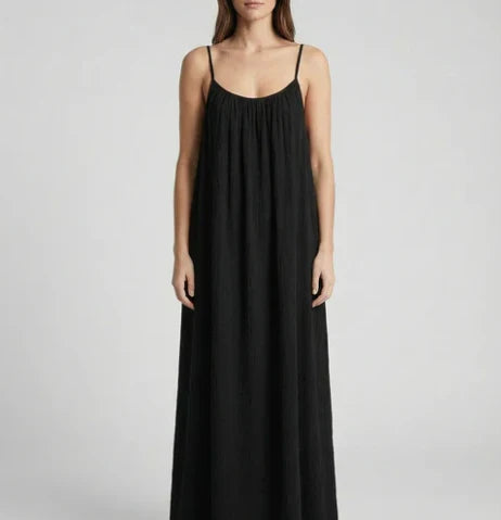 Midnight Backless Maxi Dress - Black