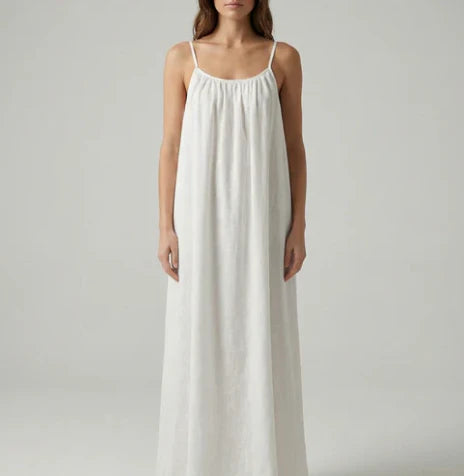 Midnight Backless Maxi Dress - White