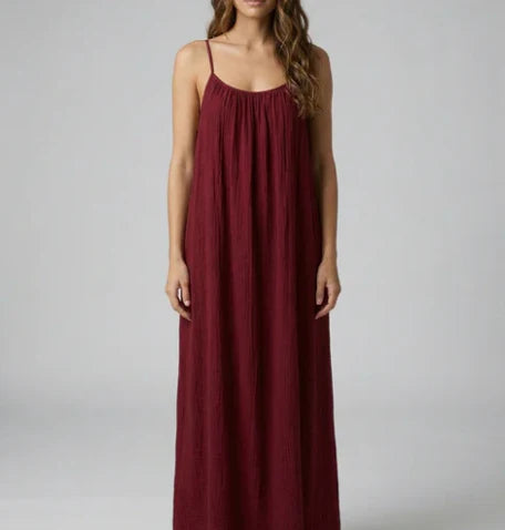 Midnight Backless Maxi Dress - Maroon